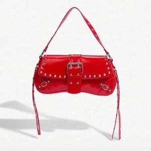 Red Studded Women's Bag